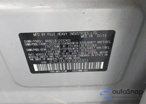 2014 Subaru Forester 2.5I from USA, damaged, VIN JF2SJAAC9EH404803